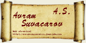 Avram Suvačarov vizit kartica